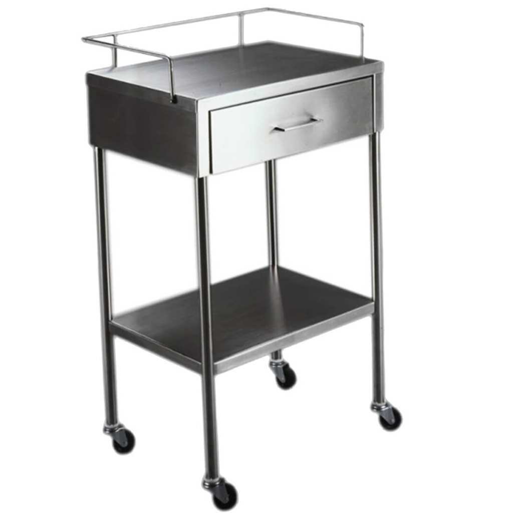 MESA PASTEUR CROMADA CON CAJON