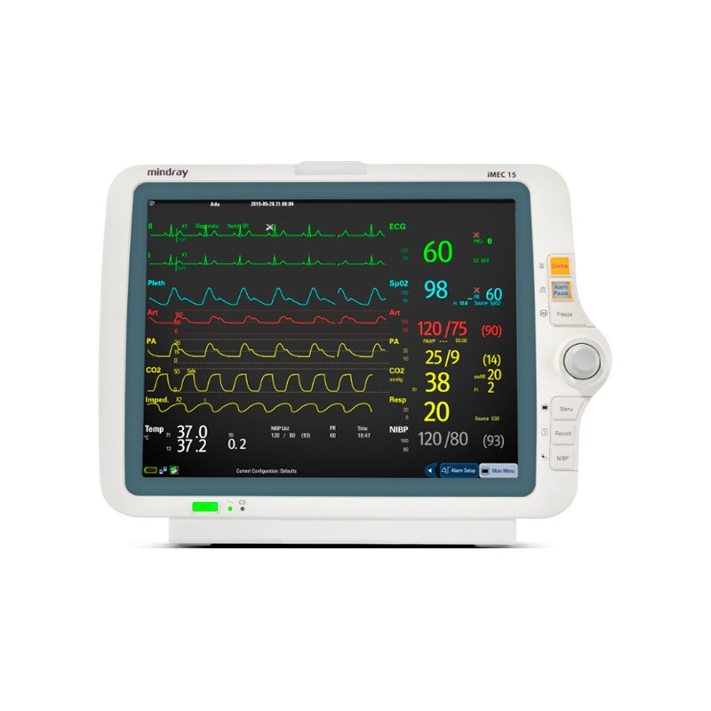 MONITOR DE SIGNOS VITALES IMEC 15" ECG, TEMP, FC, SPO2, PANIC, RESP, BASICO MARCA MINDRAY MODELO IMEC 15