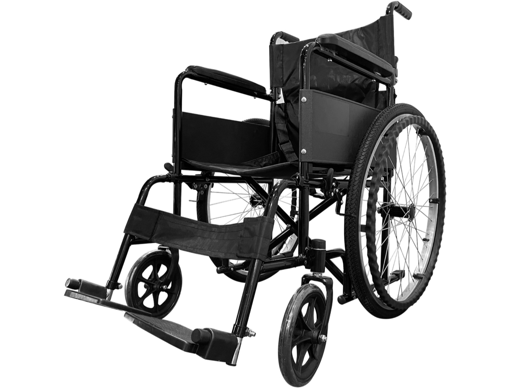 Silla de Ruedas Neumática S150N de Acero Resistente y Freno de Seguridad Soporta hasta 100 KG