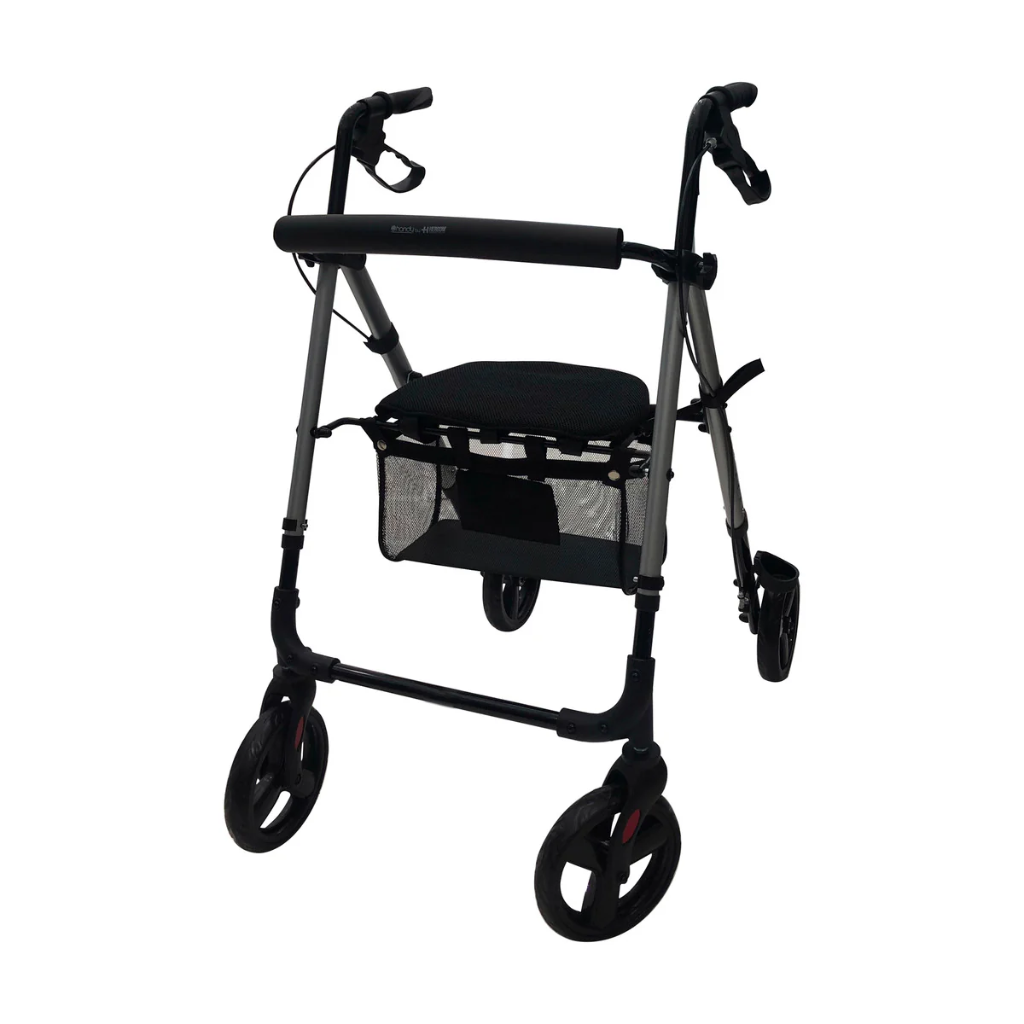 ANDADERA DE ALUMINIO PLEGABLE CON FRENO DE MANO, MANIJAS AJUSTABLES