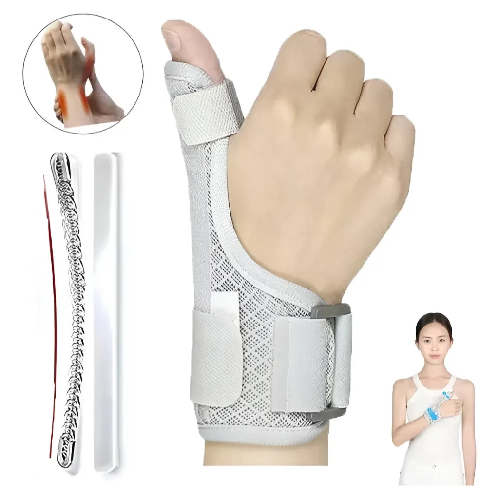 SOPORTE PARA PULGAR CON VARILLA DE ALUMINIO RIGIDA ,(COLOR GRIS, AMBIDIESTRA )