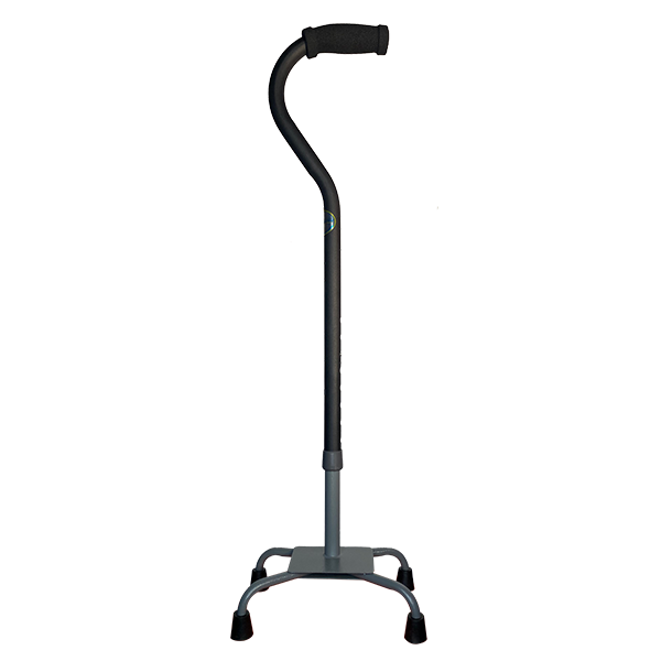 [IC-RE-BAS-2072] BASTON DE ACERO  4 APOYOS  PARA SOBRE PESO HASTA 180 KILOS, CON DOBLE PLACA DE REFUERZO        COLOR NEGRO CAJA MASTER DE 10 PIEZAS