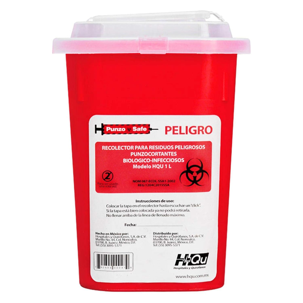 [IC-RE-BOT-2073] BOTE ROJO PARA DESECHOS  PUNZOCORTANTES        1 LITRO  (IMPORTADO)                         CAJA MASTER  ES DE 100 PÍEZAS