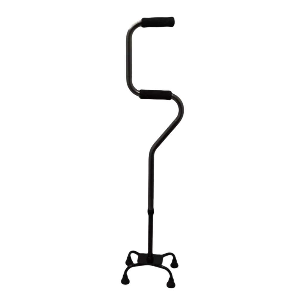 [IC-RE-BAS-2083] BASTON   4 APOYOS , DOBLE CUELLO, BASE CHICA, COLOR NEGRO,PLATA, BRONZE MEDIANO