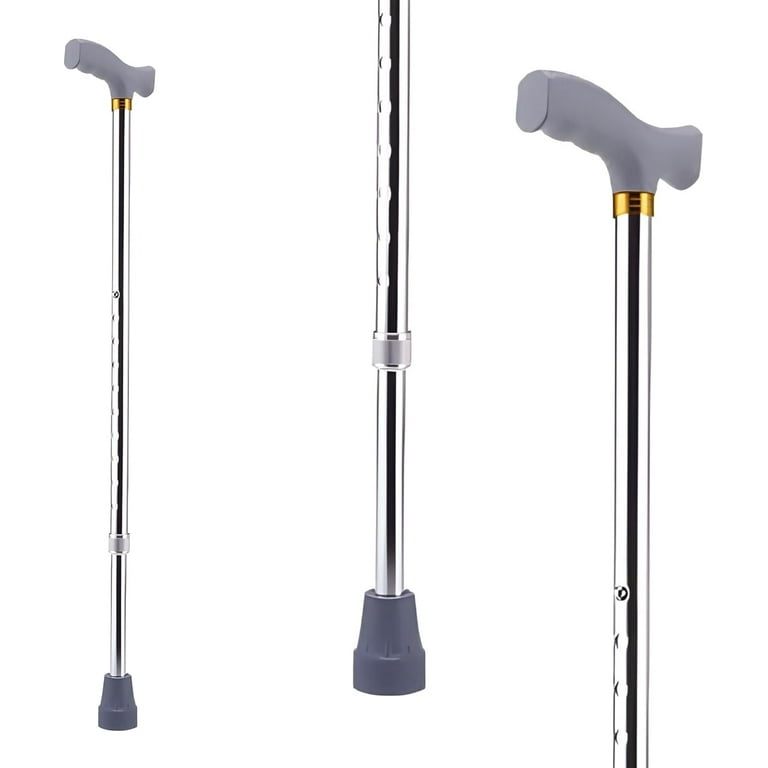 [IC-RE-BAS-2084] BASTON ALUMINIO MANGO ALEMAN CROMADO  AJUSTABLE  ESTE RENGLON ES PARA COLOR PLATA GRANDE