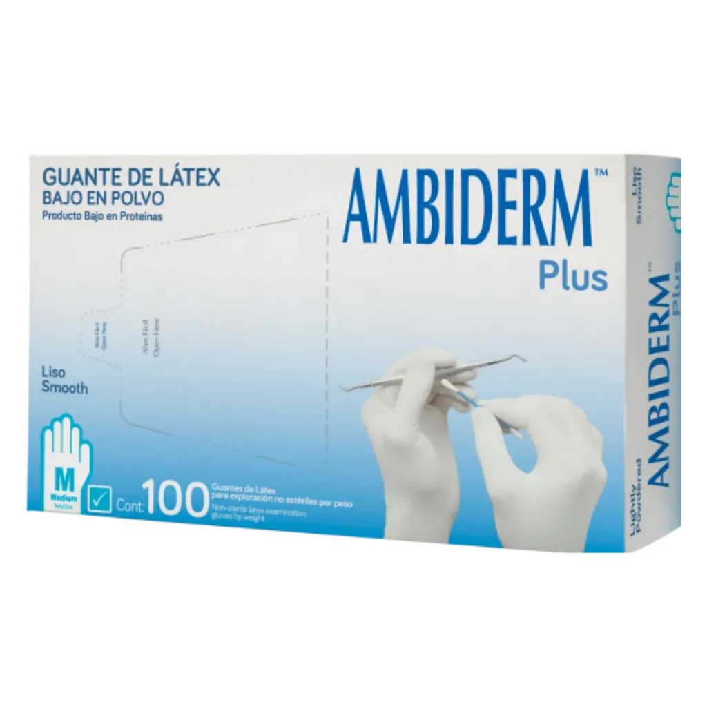 GUANTE DE LATEX NO ESTERIL PLUS AMBIDERM (CHICO)