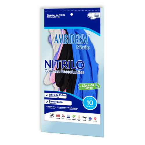 GUANTE MULTIUSOS NITRILO BOLSA C/10 AMBIDERM