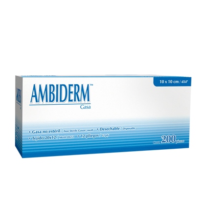 GASA NO ESTERIL 10 X 10 PAQUETE C/200 GASAS AMBIDERM