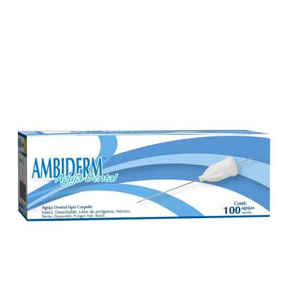 AGUJA DENTAL CAJA C/100 PIEZAS AMBIDERM