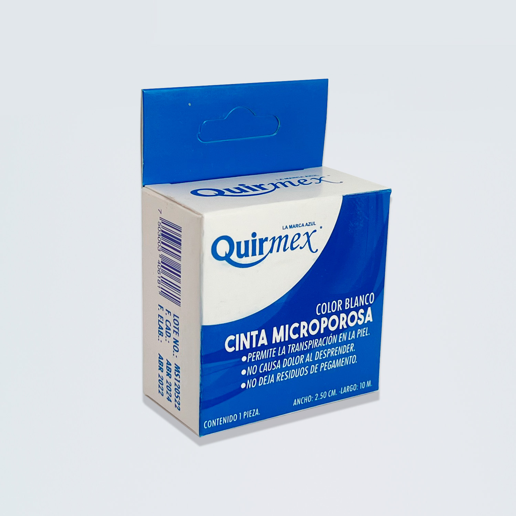 CINTA MICROPOROSA BLANCA 2.5 CM X 10M QUIRMEX
