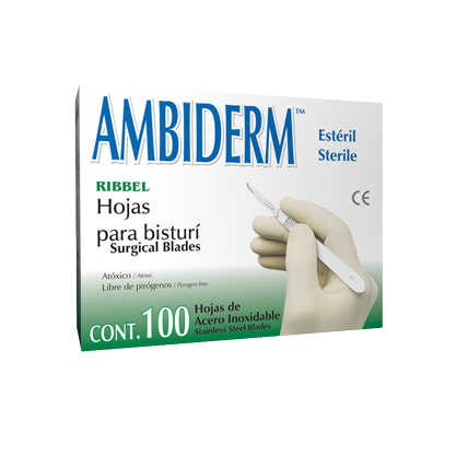 BISTURI ACERO INOXIDABLE AMBIDERM CAJA C/100 (10)